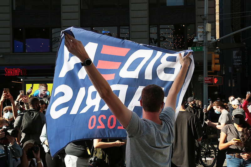 Biden Victory Rally : Times Square : New York :  Events : Photo Projects :  Richard Moore Photography : Photographer : 